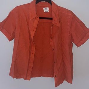 RVCA Button Up Orange Short Sleeve